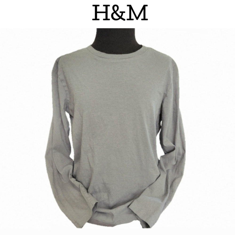 H&M Kids Light Gray Long Sleeve Tee Size 12/14